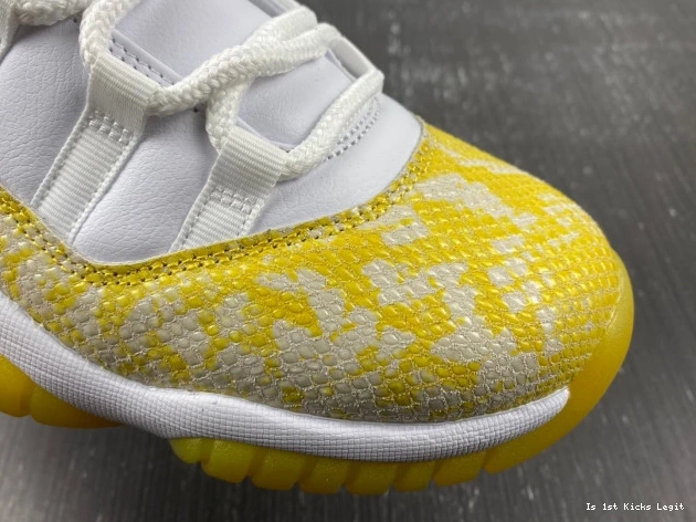 AH7860-107 Jordan Snakeskin Air 11 Low Yellow WMNS 0705